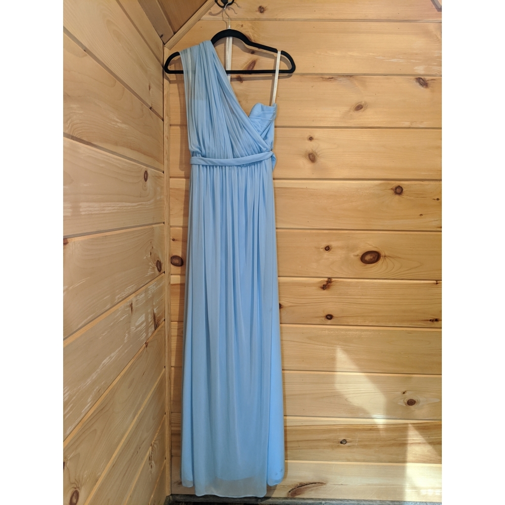 Davids Bridal Ice Blue Bridesmaid Dress